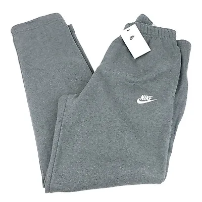 $35.99 • Buy Nike Men's GRAY Athletic Sweatpants Fleece Lined Drawstring Elastic Waist NWT