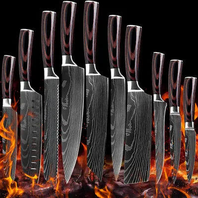 $46.99 • Buy 5/8Pcs Kitchen Knife Japanese Damascus Steel Chef Professional Knife Set Cleaver