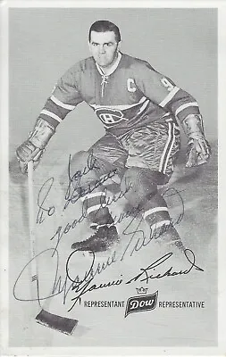 Autographed Dow B&W Postcard - Maurice Richard Montreal Canadiens HOF (d 2000) • $49.99