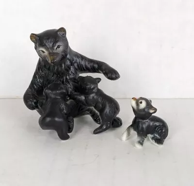 Vintage Ceramic Miniature Black Bears Cubs  • $14.99