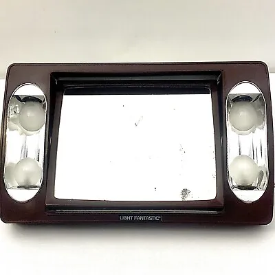 Vanity Mirror Light Fantastic Magnifying 2-Sided 13” X  8” Hong Kong Vintage  • $11.48