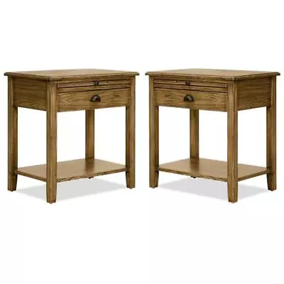 Home Square Traditional Wood End Table In Dark Brown Finish - Set Of 2 • $369.80