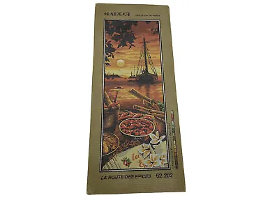 Margot La Route Des Epices Needlepoint Tapestry Canvas 7in By 19in Paris Boat • $38.99