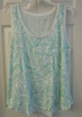 Merona Tank Top Pocket Tee Tropical  Cotton   XL • $3.99