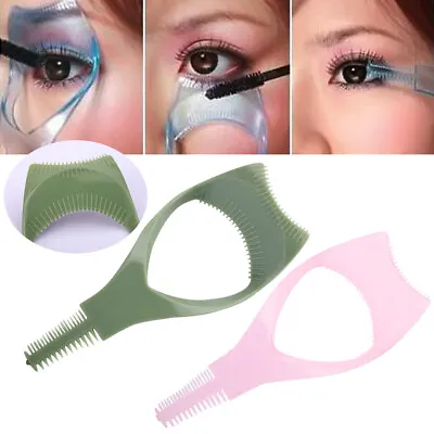 Eyelash Brush Curler Mascara Guard 3 In 1 Applicator Tool Stencil Shield • $1.15