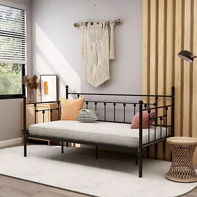 Twin Metal Daybed Frame Platform No Box Spring Needed With Steel Slat Support • $97.79