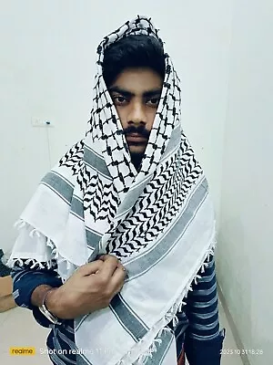 Keffiyeh Shemagh All Original Made In Palestine Arab Scarf Kufiya Arafat Cotton • $20.97