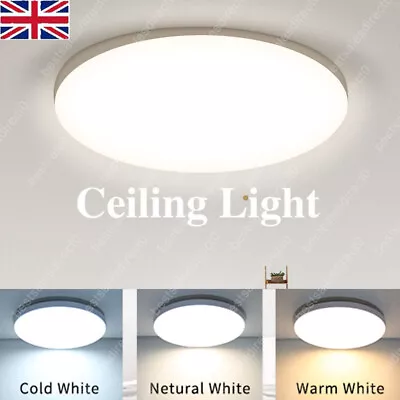 Round LED Ceiling Light Panel Down Lights Kitchen Living Room Bedroom Wall Lamp • £7.99