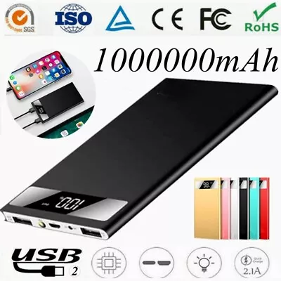 1000000mAh Power Bank Portable Fast Charger Battery Pack 2 USB For Mobile Phone • $28.97