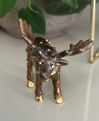 Art Form Jeweled Enamel Trinket Box North American Moose • $25