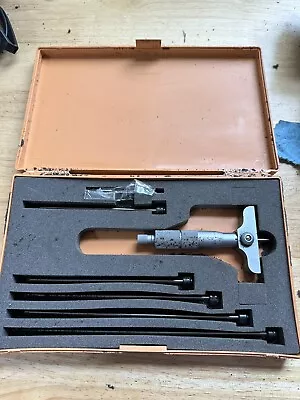 MITUTOYO 129-128 0-6  DEPTH MICROMETER .001  Machinist Tool Maker Box Find • $49.99