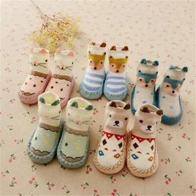 £3.53 • Buy Warm Slippers Kids Crib Shoes Toddler Anti-slip Infant Baby Girl Boy Floor Socks