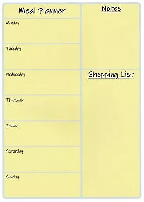 A4 Laminated Wipe Clean Reusable Menu Meal Planner Shopping List & Free Pen P • £2.69