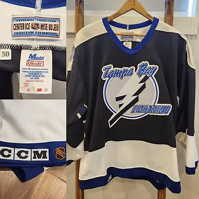 Rare Vintage Deadstock Ccm Tampa Bay Lightning Centre Ice Ultrafil Jersey Nhl 48 • $175