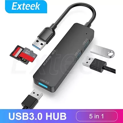 $12.30 • Buy USB 3.0 Multi Hub 5 Ports Adapter Charger TF SD Card Reader PC Macbook Extension