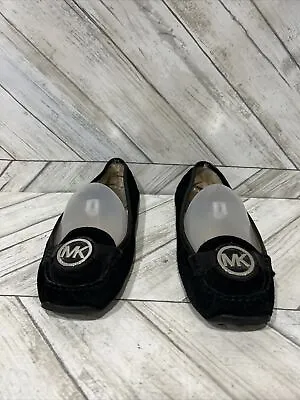 Michael Kors Women’s MK Logo Black Suede Leather Loafers Flats Shoes Sz 7.5M • $29.77