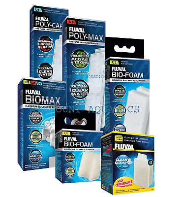 £8.40 • Buy Fluval Filter Media U1 U2 U3 U4 Foam Pads Carbon Biomax Clearmax Clean And Clear