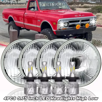 4PCS 5.75  5-3/4  Round LED Headlights For GMC C15/C1500 1961-1972 Pickup C2500 • $117.99