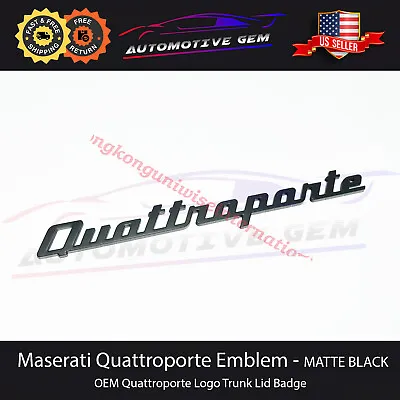 Maserati Quattroporte Emblem Matte Black Trunk Lid Logo Badge Sticker OEM • $33.99