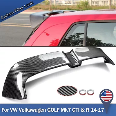 For VW Volkswagen GOLF Mk7 GTI & R 15+ Carbon Look Rear Trunk Wing Lip Spoiler • $91.18