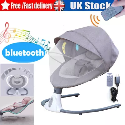 Bluetooth Electric Baby Swing Infant Cradle Bouncer Rocker Chair Music Remote UK • £69.99