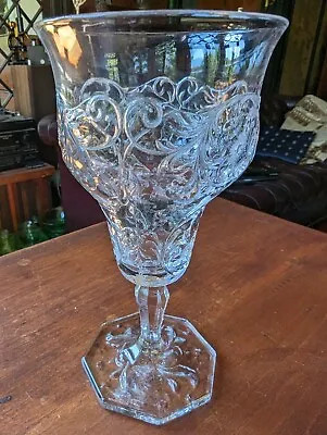 ONE MCKEE ROCK CRYSTAL CLEAR WATER GOBLET GLASS STEM  6 3/8  Tall 1915-1944 • $11.88