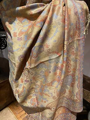 Vintage Paisley Butterfly Brocade Scarf Shawl • $40