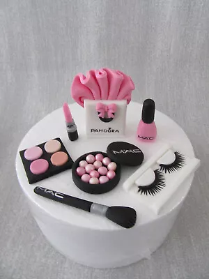 Edible Handmade MAC Make Up & Bag Cake Topper Fondant Decoration (Pink) • £21.99