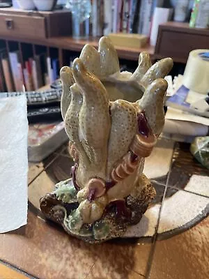 Majolica? Sea Plant Planter Vase So Beautiful  Approx 8 Inches Tall • $18