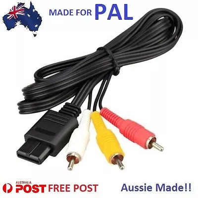 PAL N64 Super Nintendo RCA AV Cable -Video Lead 4 Original SNES Console Gamecube • $9.55