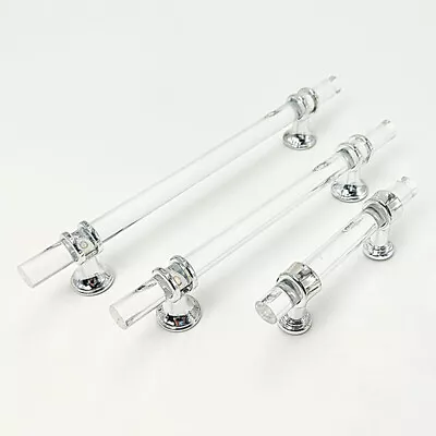 Acrylic Clear Cabinet Door Handle Drawer Wardrobe Pull Door Knobs Hardware • £2.75