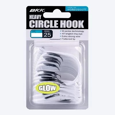 BKK UV Glow Finish Heavy Circle Fishing Hook Bulk 25 Pack - Choose Size BRAND NE • $31.99