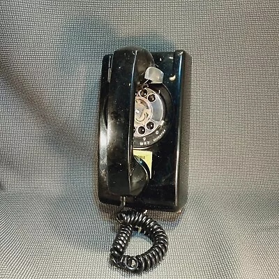 Vintage ITT  Black 5154 00 Wall Mount Rotary Dial Phone • $35.99