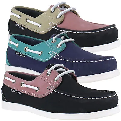 £21.99 • Buy Womens Seafarer Yachtsman Leather Casual Deck Boat Lace Up Shoes Sizes 3 To 8