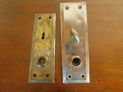 2 Vintage Metal Door Knobs Backplates • $7.50