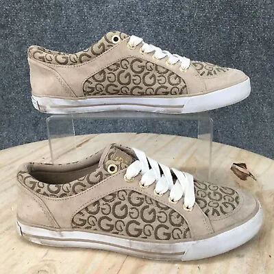 G By Guess Shoes Womens 8 M Oulala Fashioned Lace Up Sneakers Brown Fabric • $15