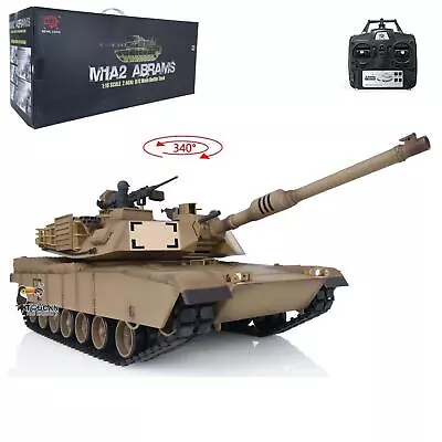 US Stock 2.4Ghz Henglong 1/16 7.0 M1A2 Abrams RTR RC Tank 3918 Plastic Tracks • $141.01