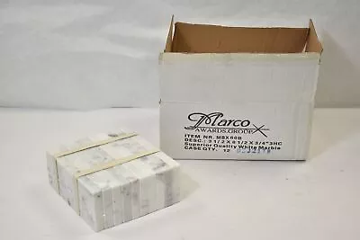 Marco Awards Group White Asian Marble Columns 3-Hole Countersunk In Line 12 Pack • $56.99