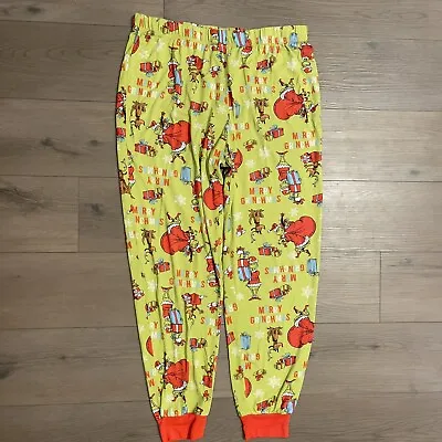 Dr Seuss Pajama Pants Men L Green How The Grinch Stole Christmas Merry Grinchmas • $14.99