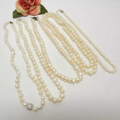 Vintage To Now Genuine Pearl Bead Necklace Lot - 16  To 30  • $10.50