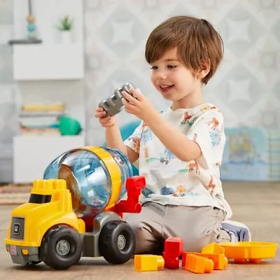 Mega Bloks CAT Cement Mixer Truck For Ages 1+ - 9 Pieces (GFG11) • $95.86