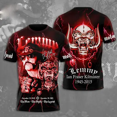 Lemmy Kilmister X Motorhead 3D Shirt  The Man The Myth The Legend 1945 – 2015 • $28.97