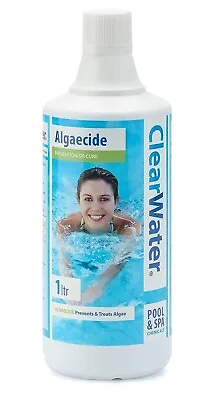 Clearwater 1L Algaecide Chemical Swimming Pool Lay Z Spa Hot Tub Bottle Remover • £10.99