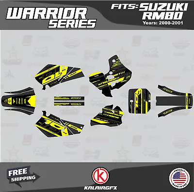 Graphics Decal Kit For Suzuki RM80 (2000-2001) RM80 Warrior Series - Yellow • $98.99