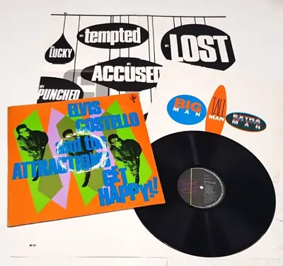 Elvis Costello & The Attractions  Get Happy  1980 Dutch 1st.Press EX LP + POSTER • $30