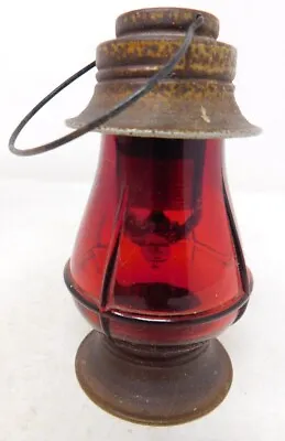 C. 1930 Bond Pla-mate Skater's Red Glass 4.5  Lantern Working Switch Handle VTG • $49.75