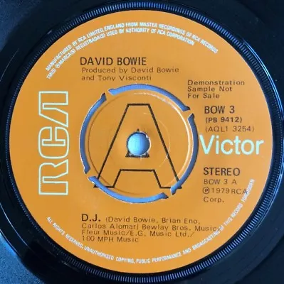 DAVID BOWIE -DJ- Rare UK Promo 7” With Picture Sleeve (Vinyl Record) • £65