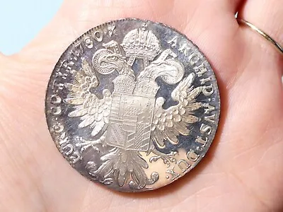 1780 Austria Silver Maria Theresa Thaler Coin BUNC Proof Like Finish 0.833 #VR82 • £89