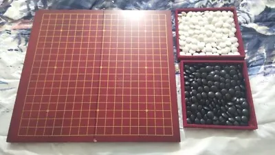 Dark Cherry Pattern 0.8  Folding Go Game Set Board W/ Double Convex Stones • $35