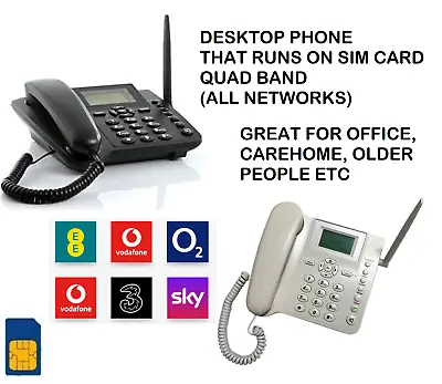 BW Wireless GSM Desk Mobile Phone SIM Card Home Office Desktop Telephone FastP&P • £44.99